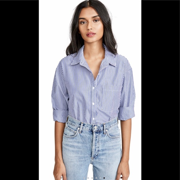 August Silk striped button down long sleeve - Picture 2 of 8